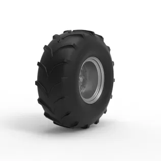 Front wheel from Mud dragster Version 4 Scale 1:25 - Model thumbnail 2