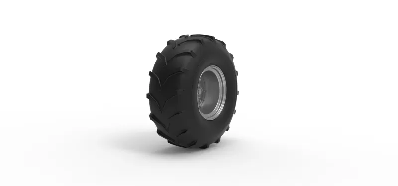 Front wheel from Mud dragster Version 4 Scale 1:25 - Model preview 2