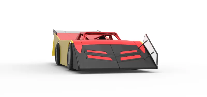 Vintage Dirt late model Race car Version 5 Scale 1:25 - Model preview 27