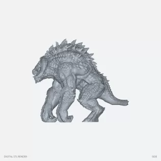 Armored Horned Brute - 100 mm STL - Model thumbnail 3
