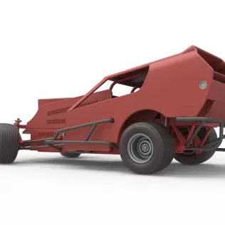 Vintage Dirt Modified stock car Version 4 while turning 1:25 - Model thumbnail 13