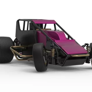 Dirt Silver Crown Car while turning Scale 1:25 - Model thumbnail 27