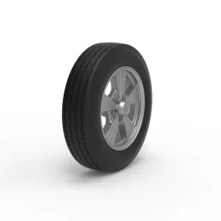 Front wheel of old school dragster Version 8 Scale 1:25 - Model thumbnail 2