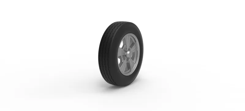 Front wheel of old school dragster Version 8 Scale 1:25 - Model preview 2