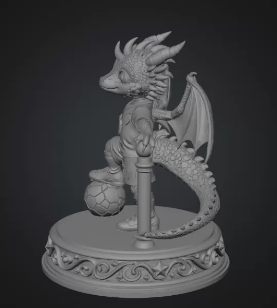 Fantasy Football Dragon STL for 3D Printing - Model preview 10