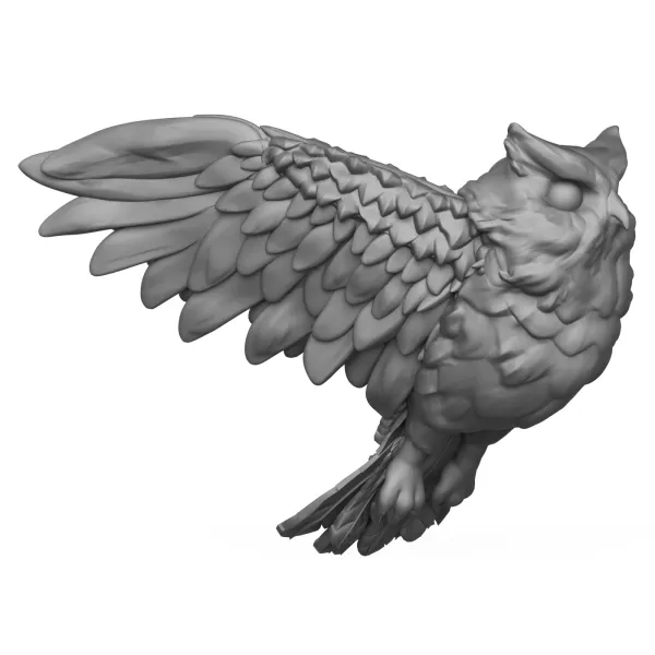 3D Printable Flying Owl Bird - Model preview 4
