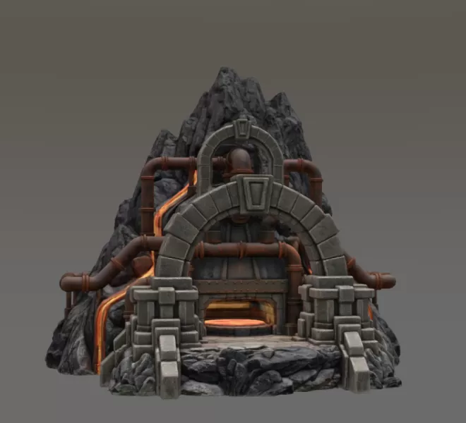 Dwarven Lava Forge STL File for 3D Print - Model preview 6