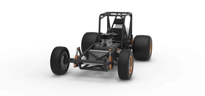 Vintage Dirt Silver Crown Car Base Scale 1:25 - Model preview 5