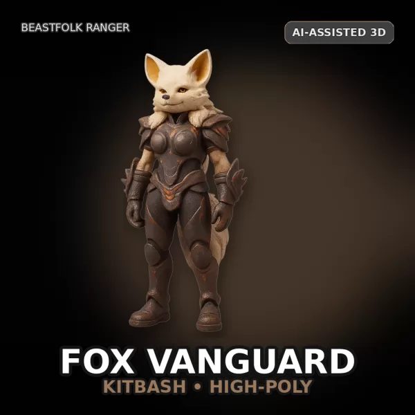 Beastfolk Heroes Pack (10 Characters) – High-Poly Kitbash - Model preview 12