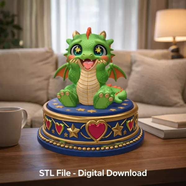Excited Baby Dragon STL File for 3D Printing - Model preview 1