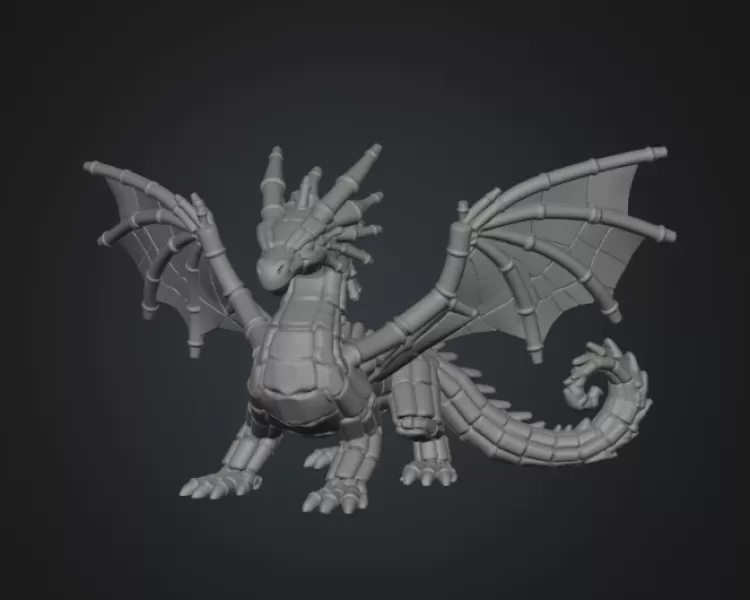 Stained Glass Dragon STL File for 3D Print - Model preview 10