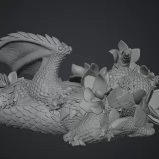 Peach Baby Blossom Dragon STL File for 3D Print - Model thumbnail 14