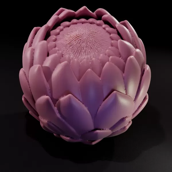 King Protea Flower 3D Printable Model - Model preview 2
