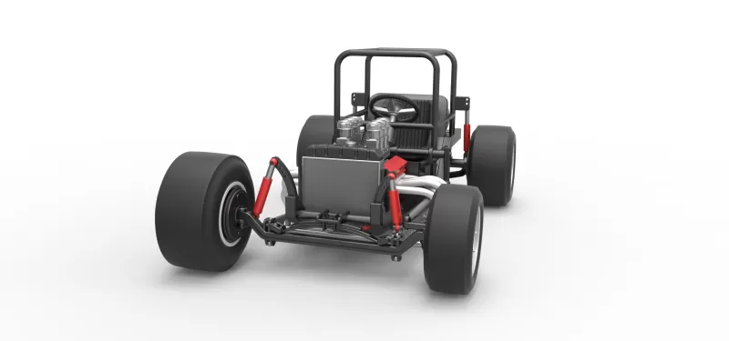 Vintage Supermodified stock car Base Version 2 Scale 1:25 - Model preview 5