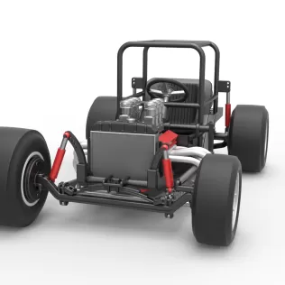 Vintage Supermodified stock car Base Version 2 Scale 1:25 - Model thumbnail 5