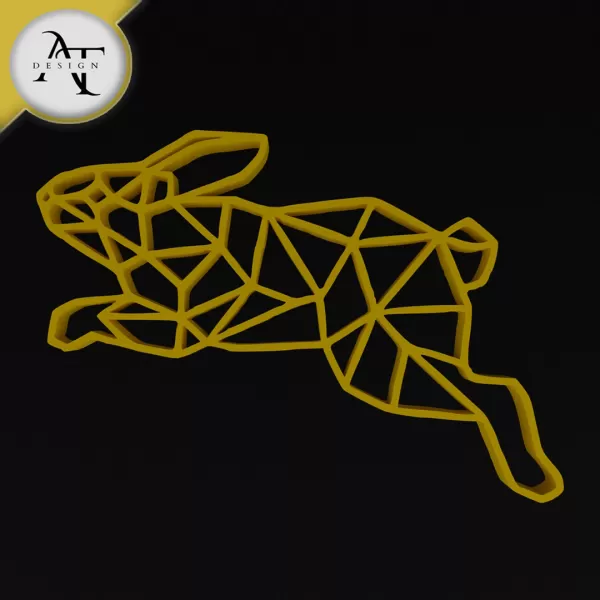 Rabbit - Geometric - 2D Wall Art Decor - Model preview 1