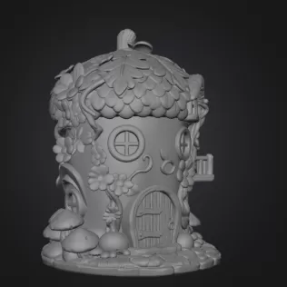 Whimsical Fairy Garden Cottage STL File 3D Printable