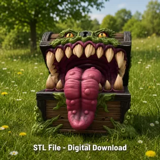 Mimic Treasure Chest Monster STL File for 3D Print - Model thumbnail 2