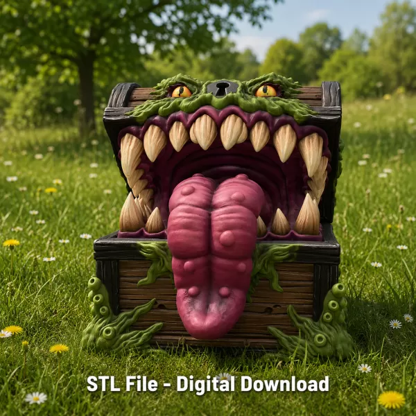 Mimic Treasure Chest Monster STL File for 3D Print - Model preview 2
