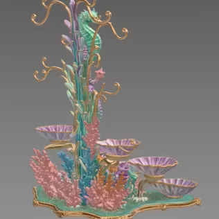 Seahorse Coral Shell Bowl Organizer STL File for 3D Print - Model thumbnail 11
