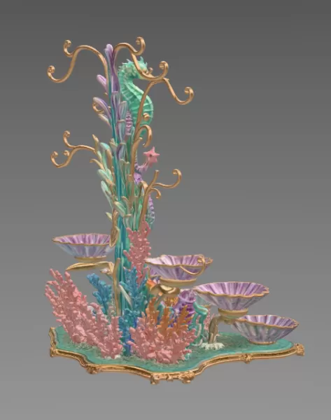 Seahorse Coral Shell Bowl Organizer STL File for 3D Print - Model preview 11