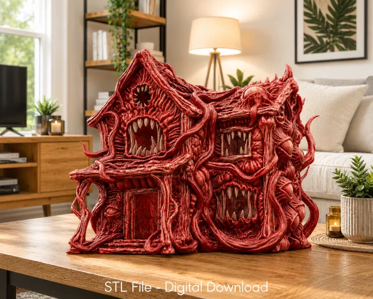 Flesh Monster Cottage STL for 3D Printing - Model preview 2