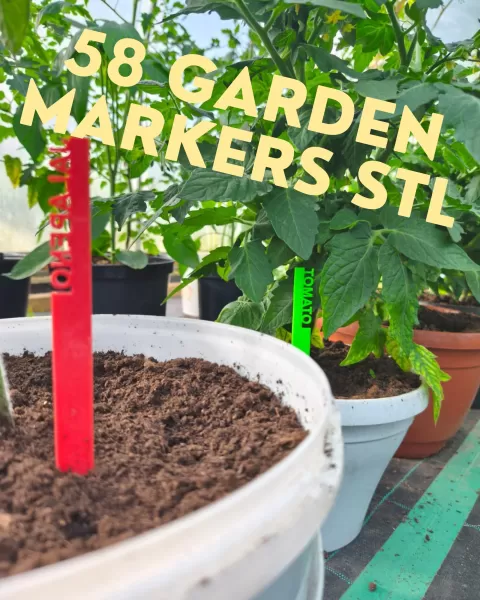 3D Printed Garden Markers STL, Herb and Vegetable Labels 3D Prin - Model preview 2