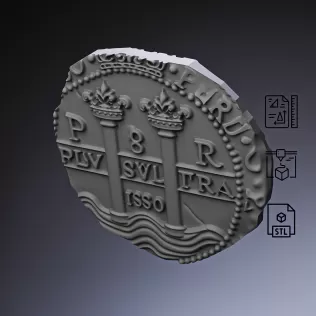Gold Doubloon Coin #rOz - Model thumbnail 7