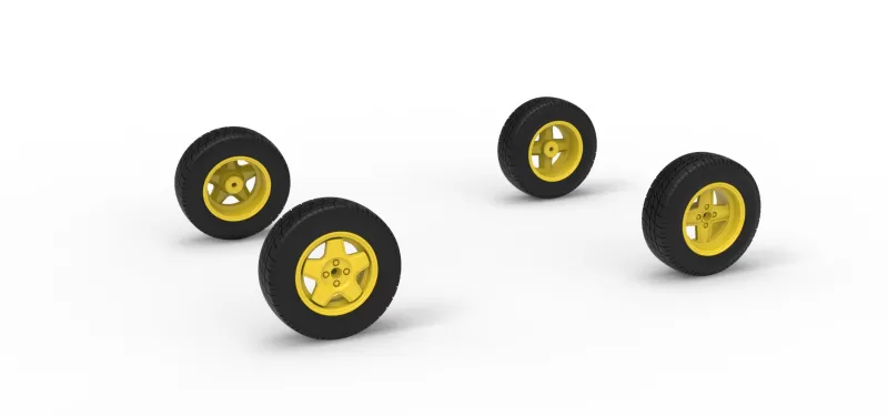 Wheel set of BriSCA Formula 2 Stock Car Scale 1:25 - Model preview 1