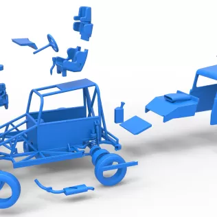 New Zealand Ministock car while turning Scale 1:25 - Model thumbnail 28