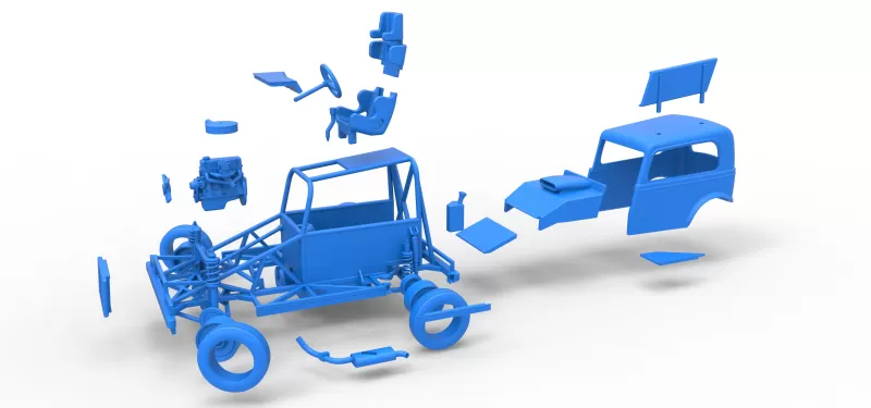 New Zealand Ministock car while turning Scale 1:25 - Model preview 28