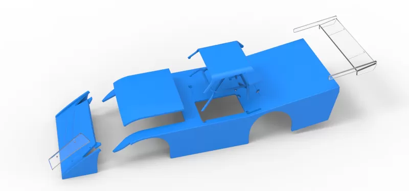 Shell of Vintage Dirt late model Race car Version 4 Scale 1:25 - Model preview 20