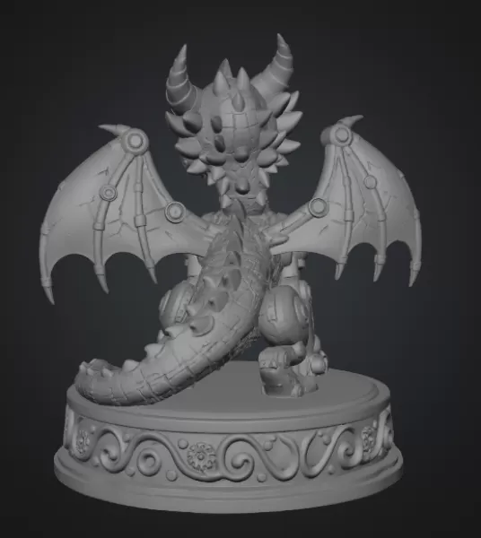 Mechanical Fantasy Dragon STL for 3D Printing - Model preview 10