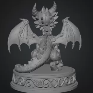 Mechanical Fantasy Dragon STL for 3D Printing - Model thumbnail 10