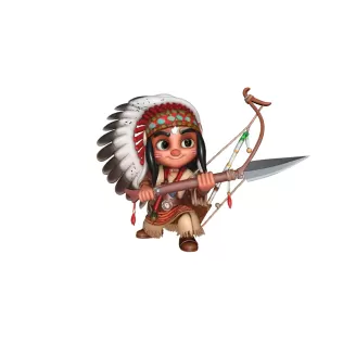 Apache Kid Stylized 3D Model - Model thumbnail 3