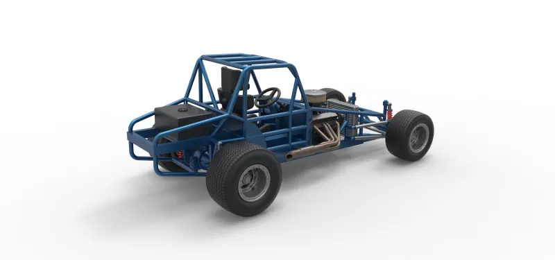 Vintage Dirt Modified stock car Base Scale 1:25 - Model preview 18