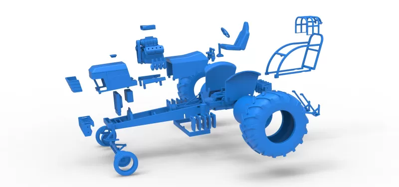 Vintage Pulling tractor Version 3 Scale 1:25 - Model preview 24