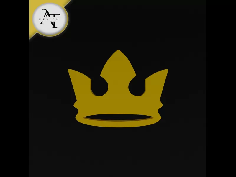 Simple Crown Symbol - 2D Art - Model preview 1