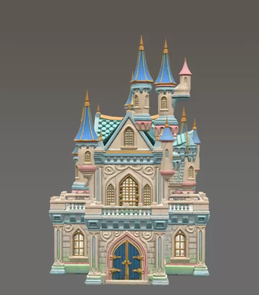 Enchanted Fantasy Castle Miniature STL File for 3D Print - Model preview 4