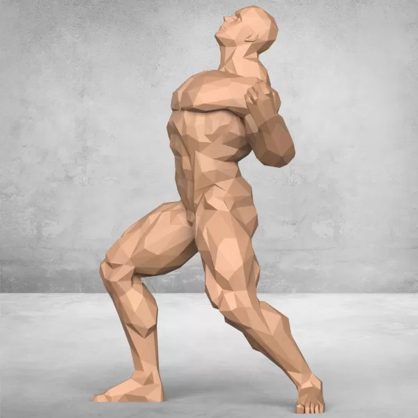 Bodybuilder Man Statue - Model preview 2