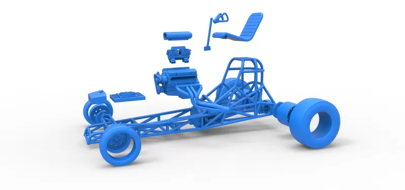 Vintage Front engine dragster Base Version 4 Scale 1:25 - Model preview 18