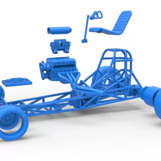 Vintage Front engine dragster Base Version 4 Scale 1:25 - Model thumbnail 18