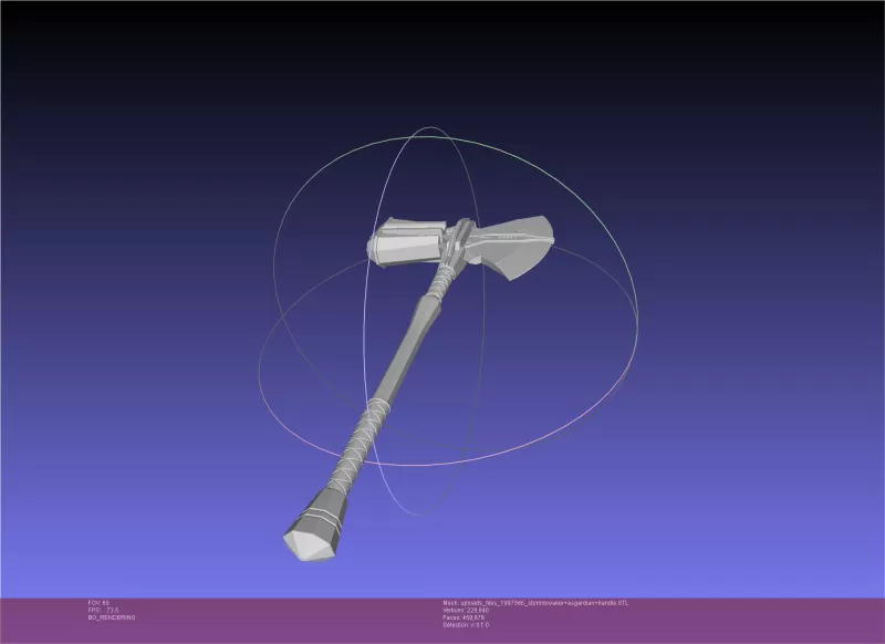 Asgardian Handle Stormbreaker Assembly - Model preview 5