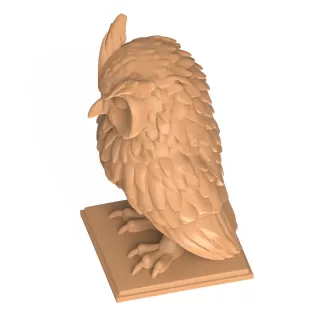 3D Printable Owl Bird Statue - Model thumbnail 4