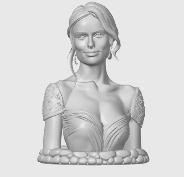 Olivia Wilde 3D Bust - Model preview 3