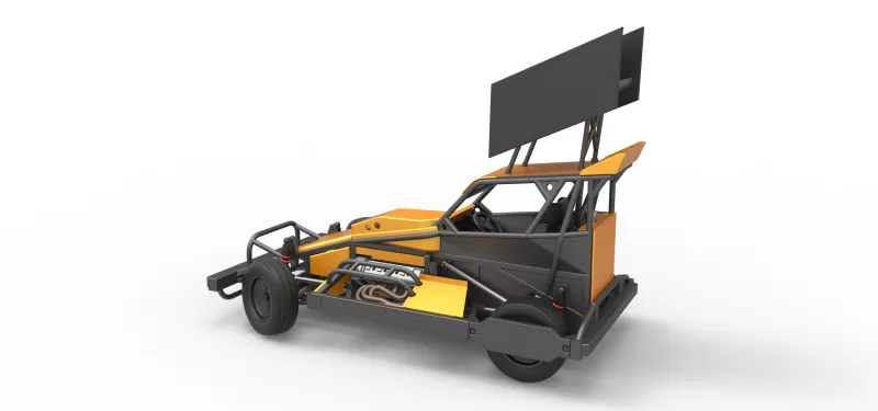 New Zealand Superstock car while turning Version 4 Scale 1:25 - Model preview 12