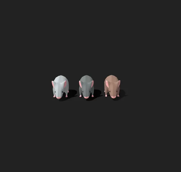 Cartoon Low Poly Rat Pack - Model preview 1