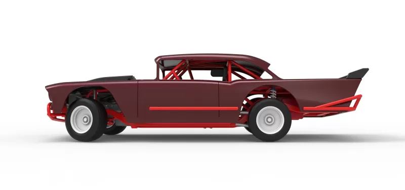 Vintage Dirt Modified stock car V9 while turning Scale 1:25 - Model preview 9