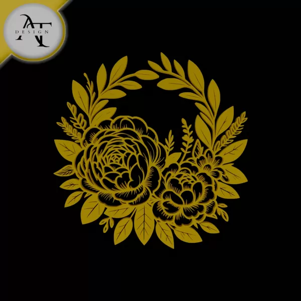 Flowers - Line Art - 2D Wall Art Decor - Model preview 1