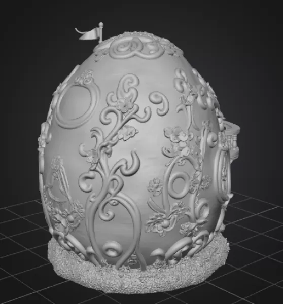 Fantasy Egg House STL File – 3D Printable Easter Decoration - Model preview 10
